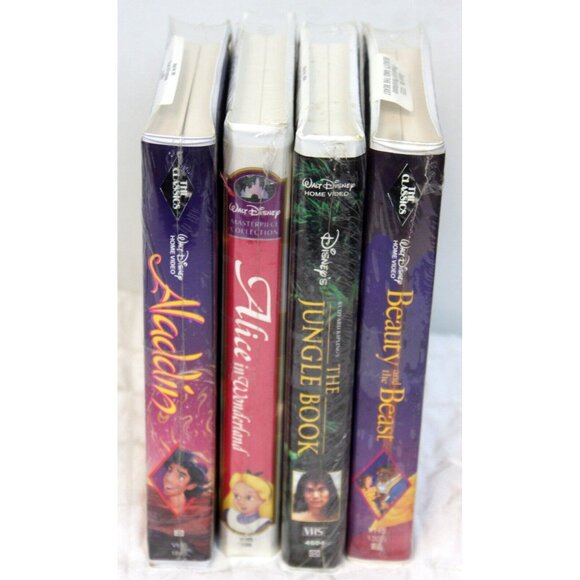 NEW VTG 4 Disney VHS Tape Movies Beauty Jungle Alice Aladdin Factory Sealed CC - Picture 10 of 10